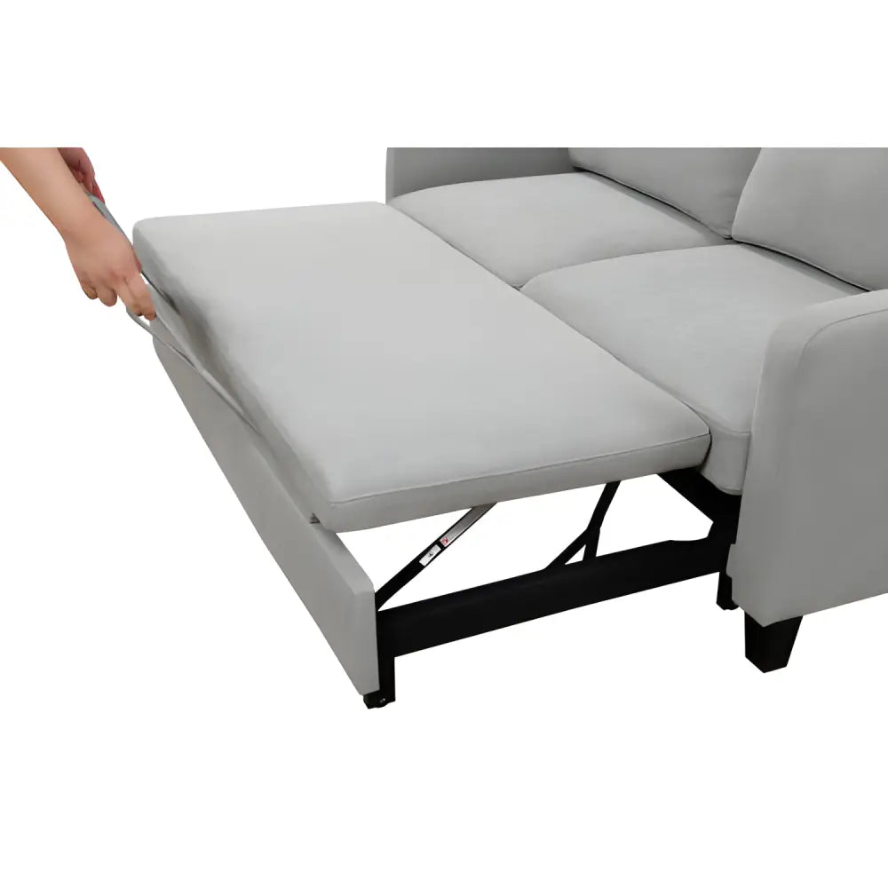 Elegant light grey luxury sofa bed with reclining backrest $1,200 furniture specification product information product