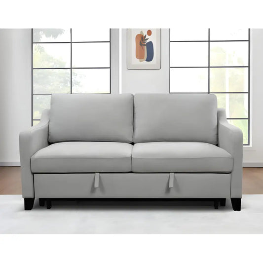 Elegant light grey luxury sofa bed with reclining backrest $1,200 furniture specification product information product