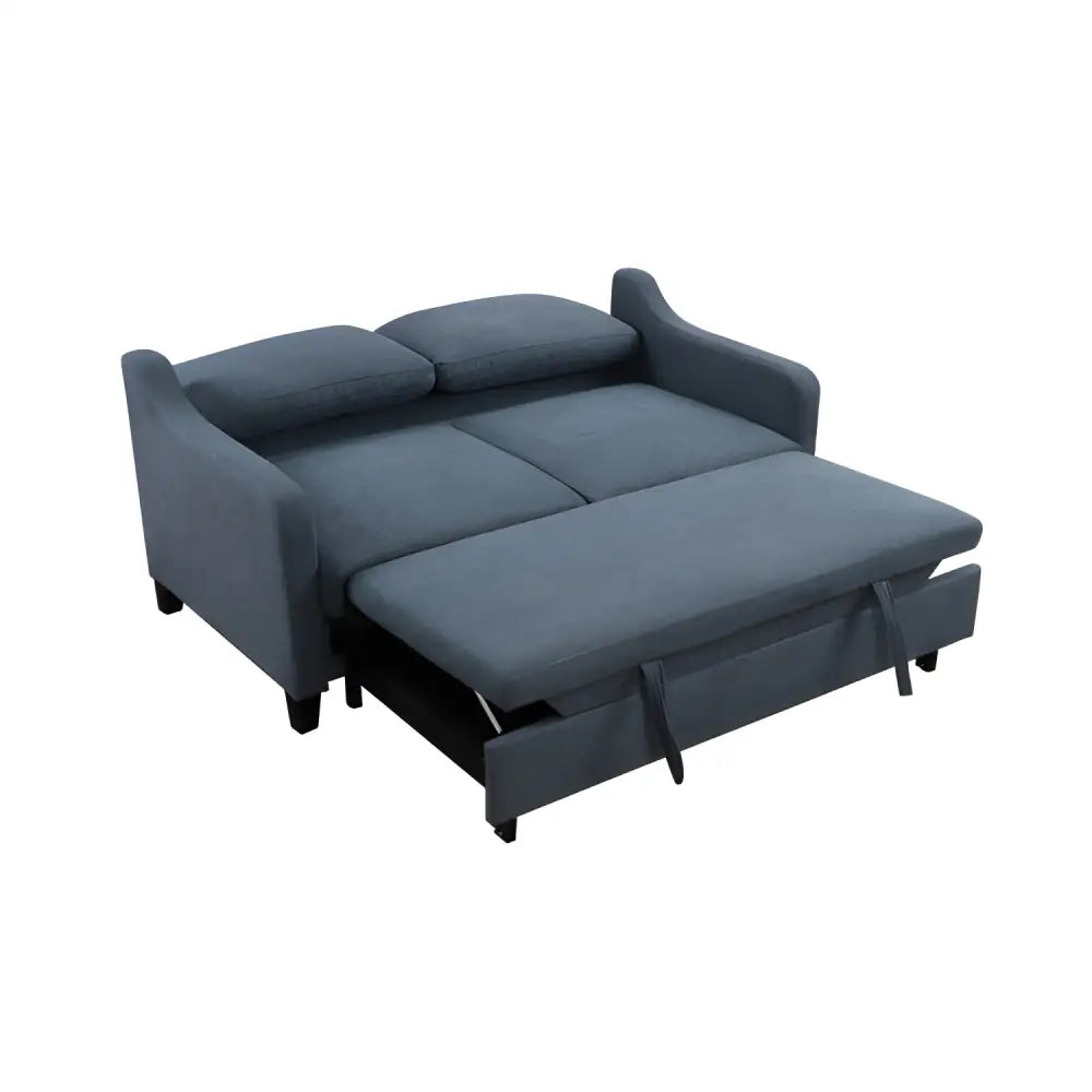 Elegant dark blue 3in-1 convertible sofa bed for luxury living spaces $1,200 furniture