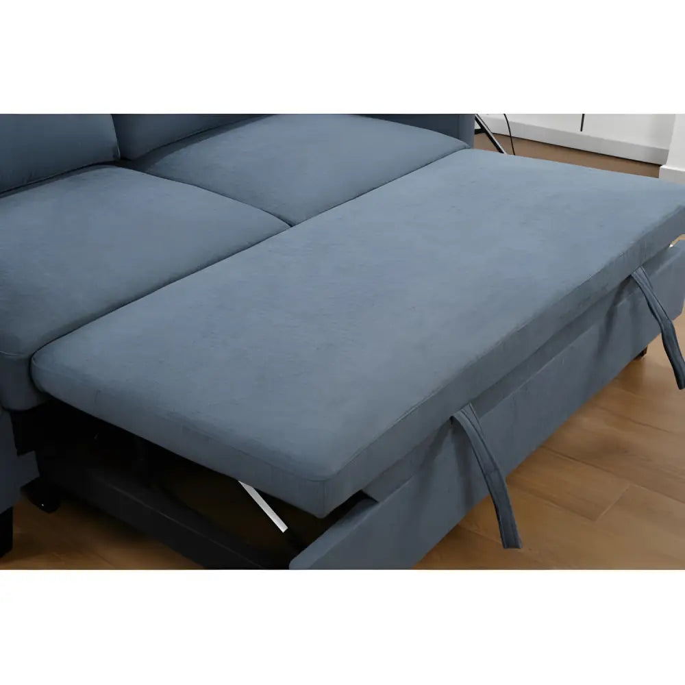 Elegant dark blue 3in-1 convertible sofa bed for luxury living spaces $1,200 furniture