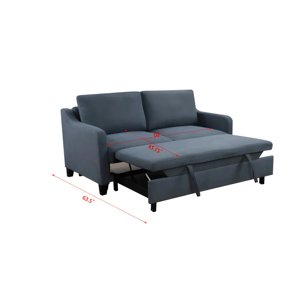 Elegant dark blue 3in-1 convertible sofa bed for luxury living spaces $1,200 furniture