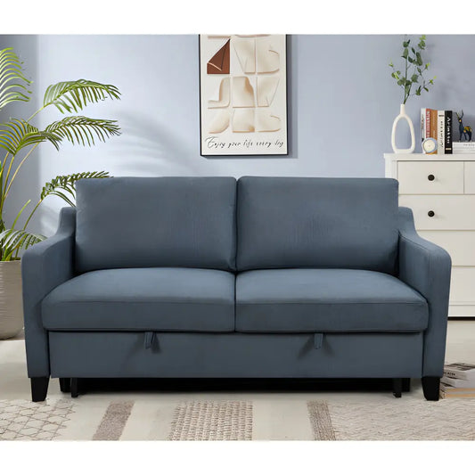 Elegant dark blue 3in-1 convertible sofa bed for luxury living spaces $1,200 furniture