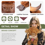 17.7 Inches Highland Cow Plush Handmade Collectable– Weighted Toy for Kids & Adults - Maven Couture IncWild Animals