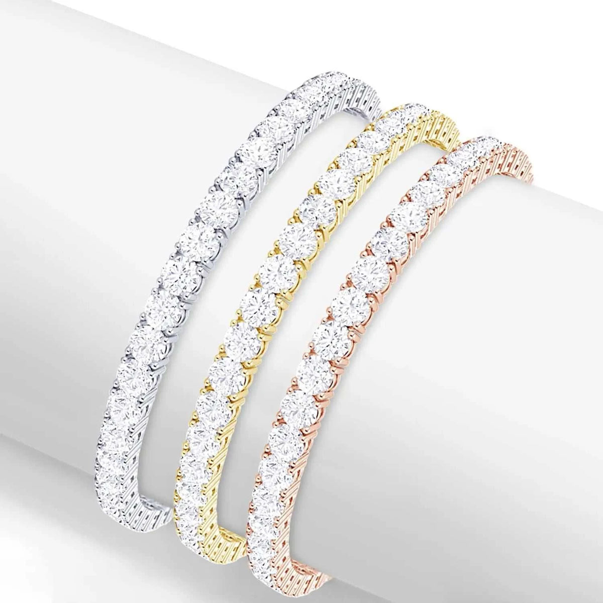 6ctw Created Moissanite Tennis Bracelet - 3mm Stones - 14K Gold Overlay in White, Yellow or Rose Gold - Maven Couture IncBracelets