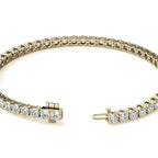 6ctw Created Moissanite Tennis Bracelet - 3mm Stones - 14K Gold Overlay in White, Yellow or Rose Gold - Maven Couture IncBracelets