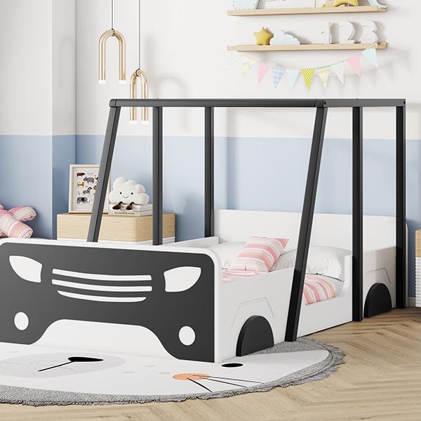 Montessori style wooden car bed with wheels and doors for luxury bedrooms