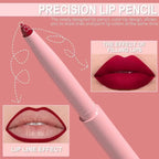 6pcs Lip Liner Pen Set Long-Lasting, Waterproof Sweatproof, Easy Coloring Non-fading Color Rendering Lip Gloss Set Beauty Makeup