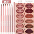 6pcs Lip Liner Pen Set Long-Lasting, Waterproof Sweatproof, Easy Coloring Non-fading Color Rendering Lip Gloss Set Beauty Makeup