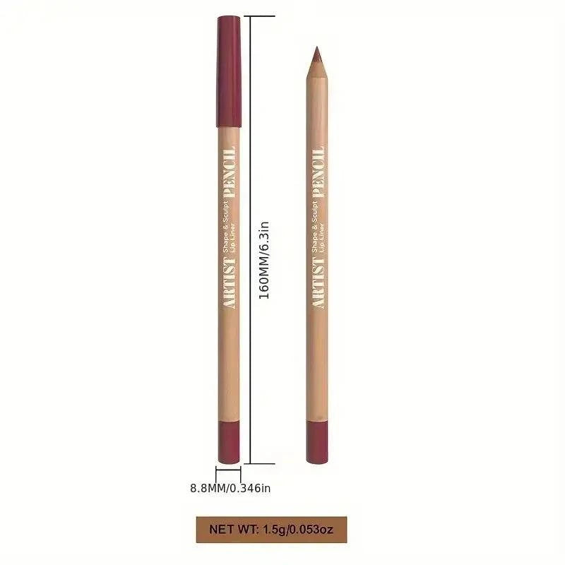6pcs Velvet Matte Lip Liner Set - Long-Lasting Versatile Shades Longlasting Lip Makeup Berry, Brown, Pink Lip Pencil