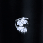 6X8 MM Pear Shaped Lab Grown Diamond Two Stone Engagement Ring
