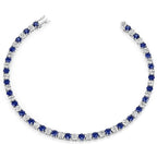 7.50 CTW AGI Certified Lab Created Blue Sapphire & Diamond Tennis Bracelet in 14K White Gold Overlay - Maven Couture IncBracelets