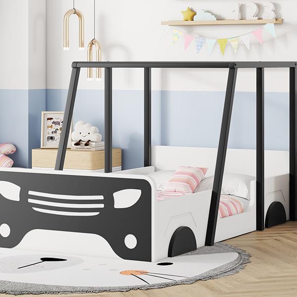 Montessori style wooden car bed with wheels and doors for luxury bedrooms