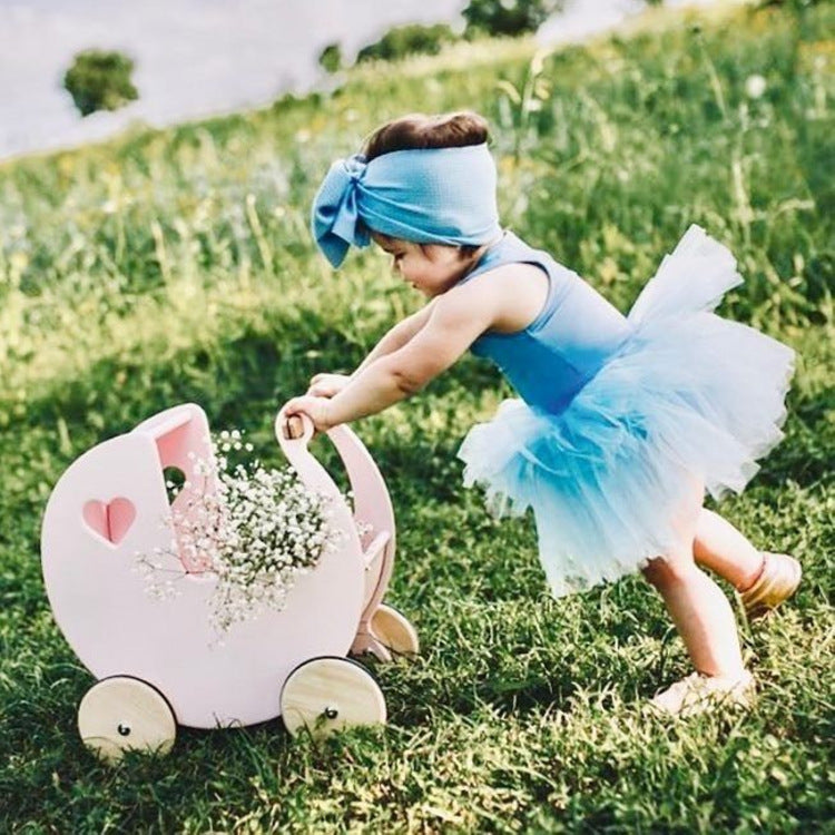 Wooden doll stroller for pretend play — product image 9
