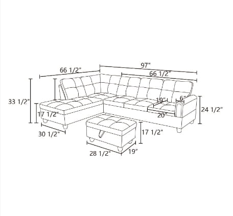 Elevate your living space with luxury dark brown flannel sofa set