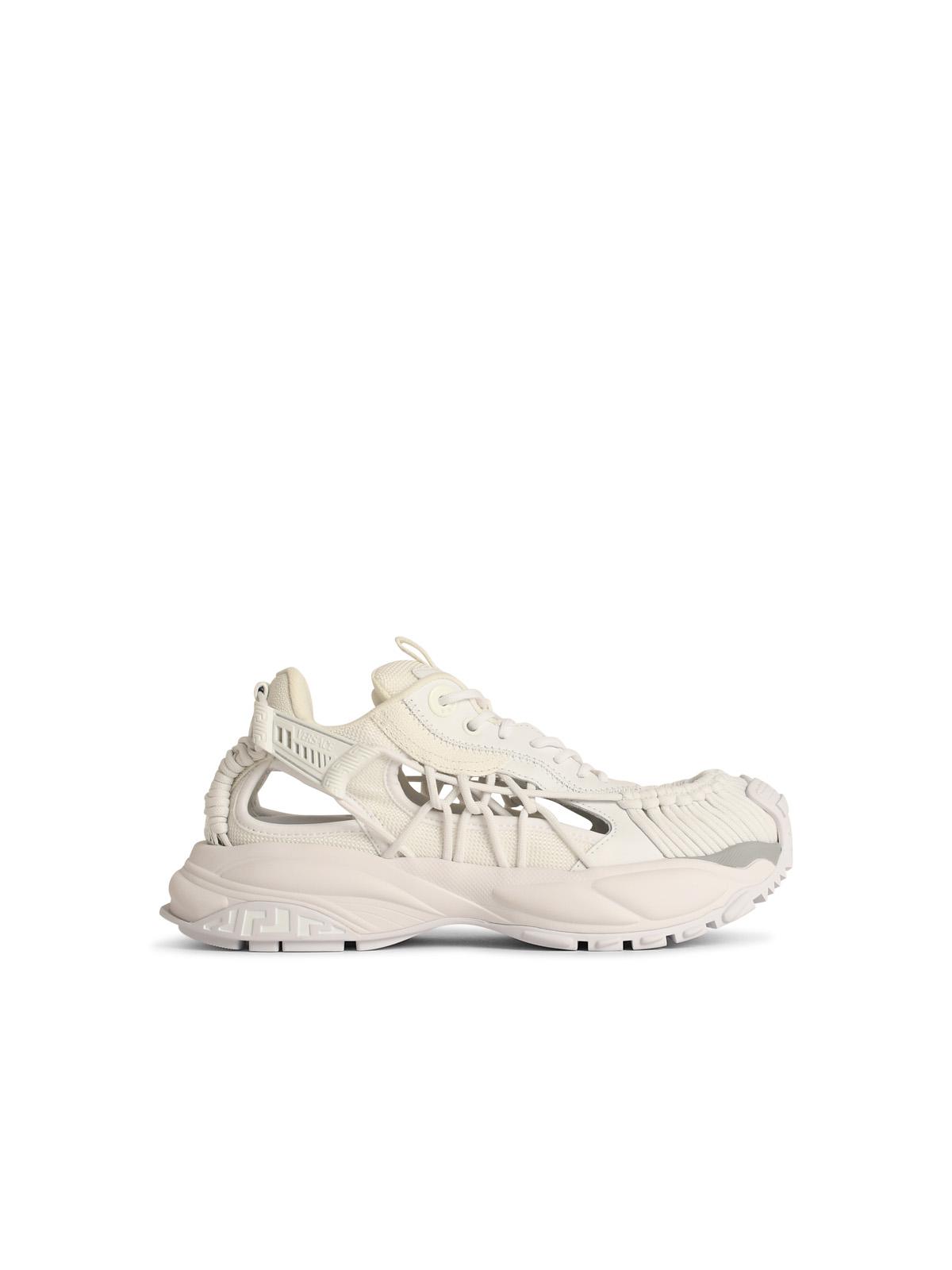 Versace 'Mercury' White Leather Blend Sneakers Men - Maven Couture IncShoes / Athletic