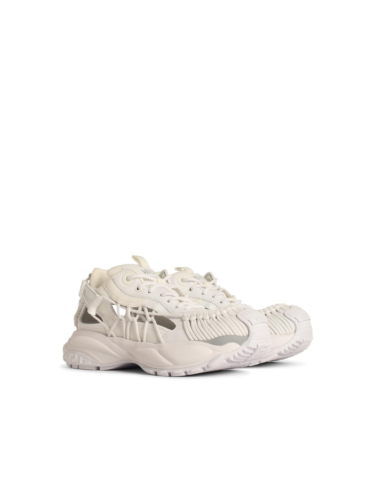 Versace 'Mercury' White Leather Blend Sneakers Men - Maven Couture IncShoes / Athletic