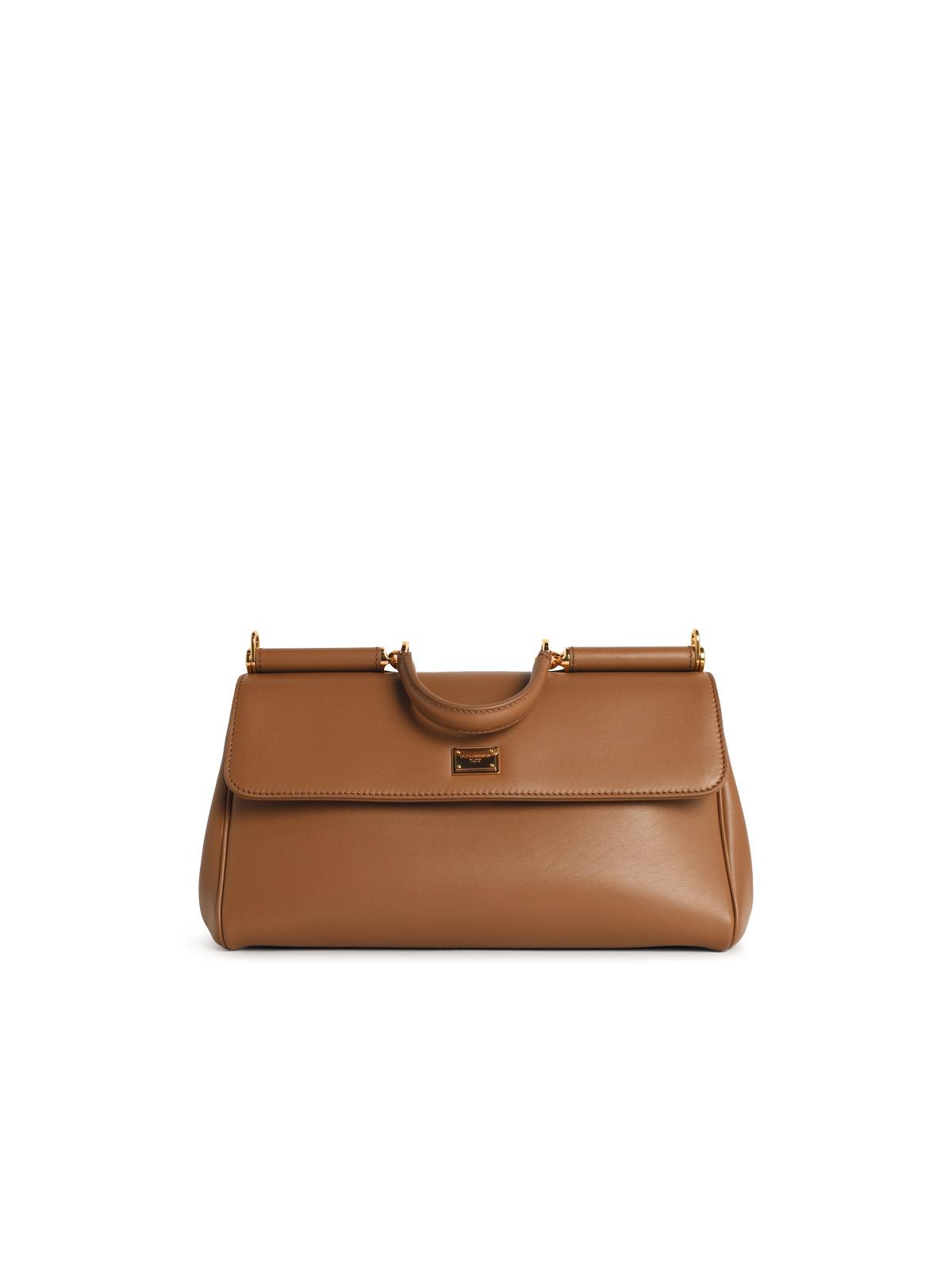 Dolce & Gabbana 'My Sicily' Calf Leather 'Plongé' Caramel Handbag Women - Maven Couture IncHandbags / Shoulder Bags