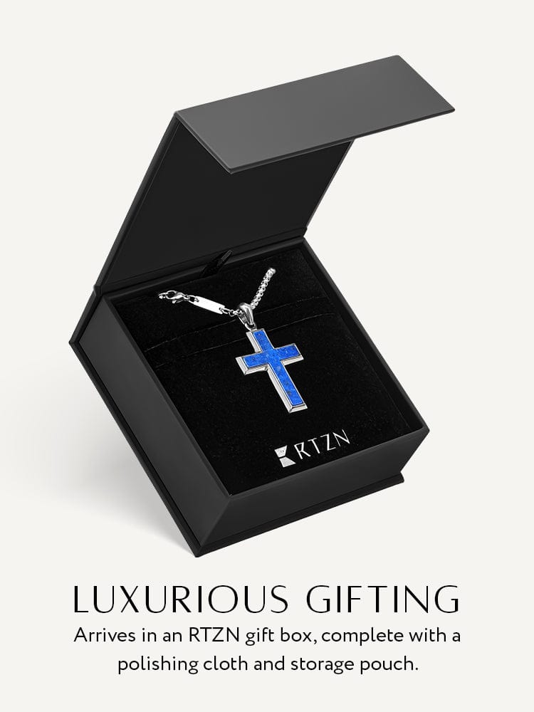 Lapis Lazuli Cross Pendant Necklace - Maven Couture IncCross Pendant