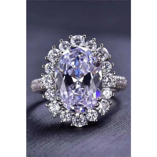 Elegant 8 carat moissanite ring in 925 silver for luxury fashion women $499 picture flat lay, showcasing the elegant