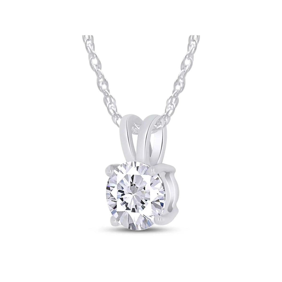 .80 CTW Certified Genuine Moissanite Solitaire Pendant Necklace - Choice of 14k White or Yellow Gold - Maven Couture IncCharms & Pendants