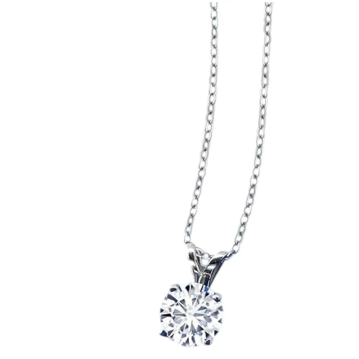 .80 CTW Certified Genuine Moissanite Solitaire Pendant Necklace - Choice of 14k White or Yellow Gold - Maven Couture IncCharms & Pendants