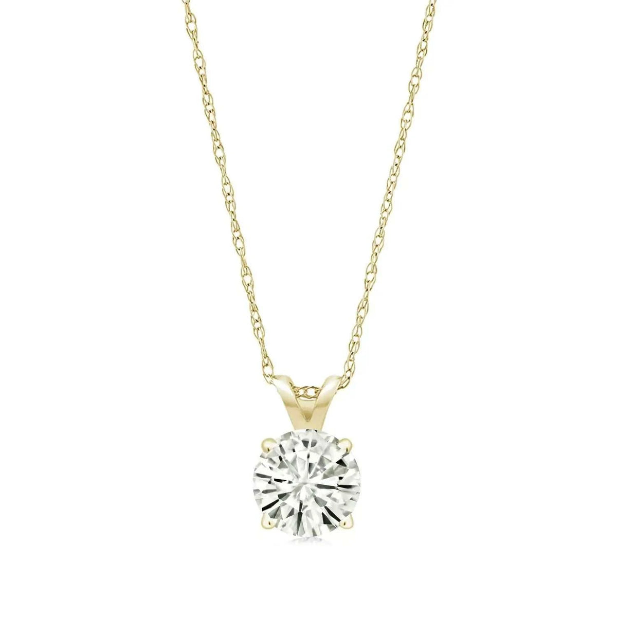 .80 CTW Certified Genuine Moissanite Solitaire Pendant Necklace - Choice of 14k White or Yellow Gold - Maven Couture IncCharms & Pendants