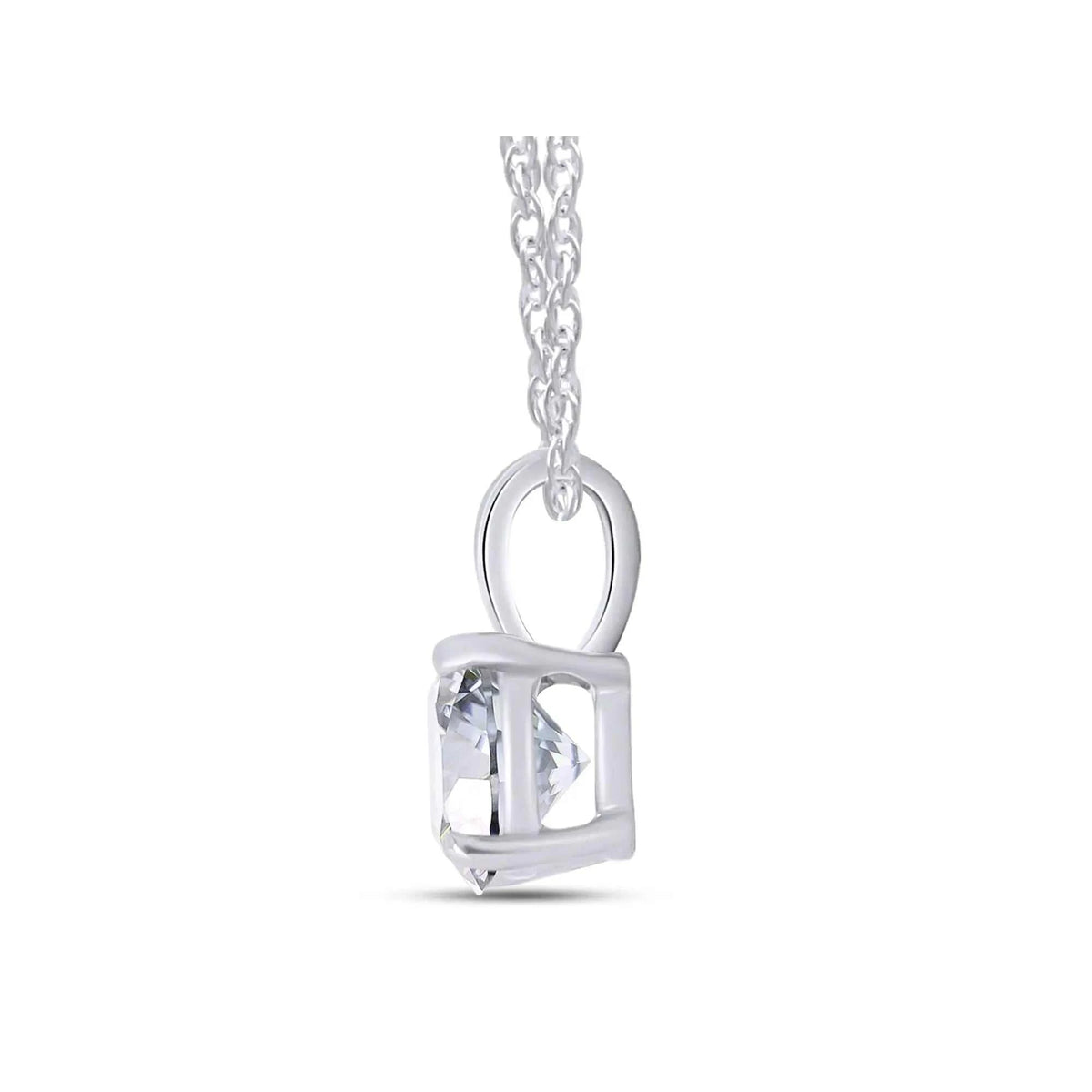 .80 CTW Certified Genuine Moissanite Solitaire Pendant Necklace - Choice of 14k White or Yellow Gold - Maven Couture IncCharms & Pendants