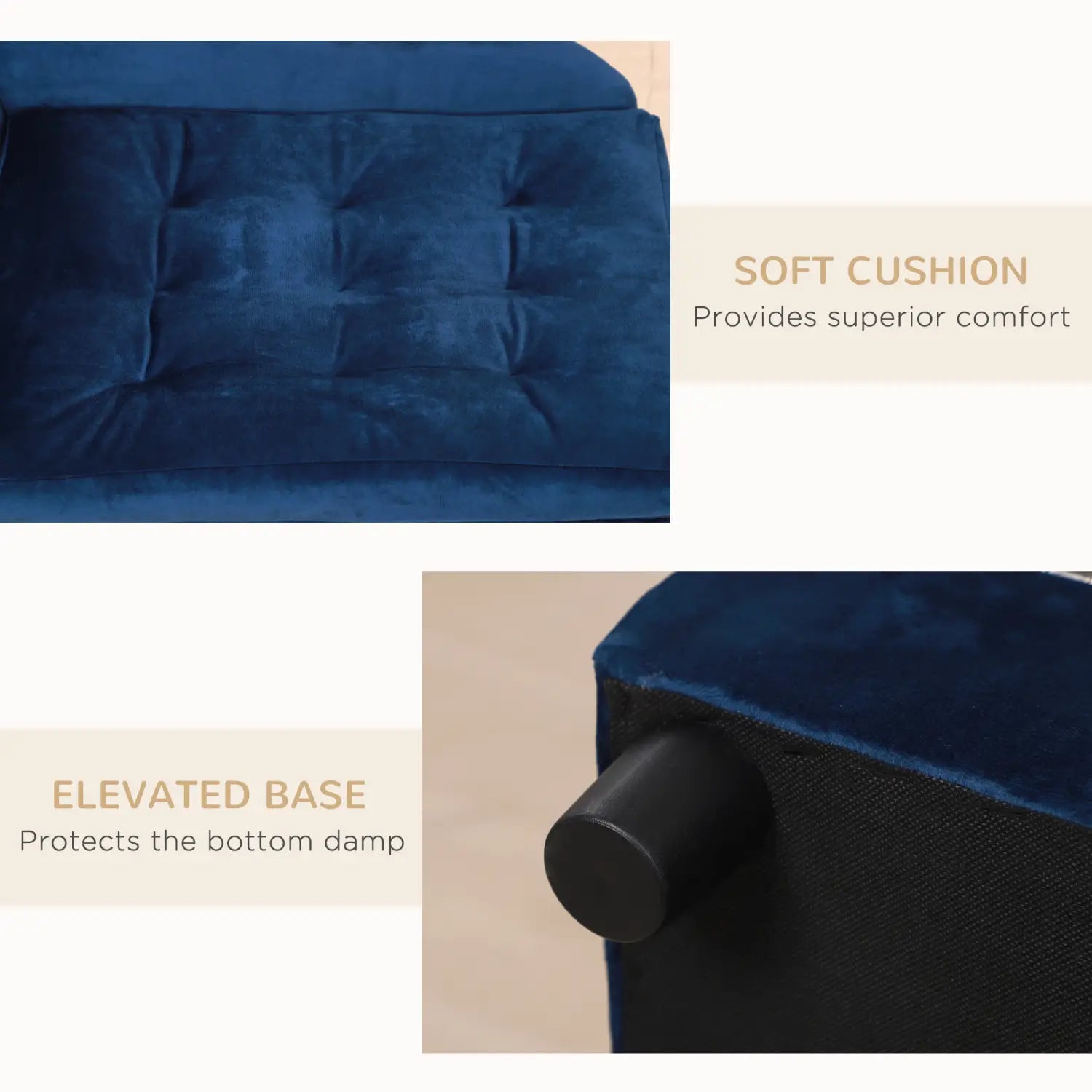 Chic luxury small dog bed with hidden storage for elegant home décor