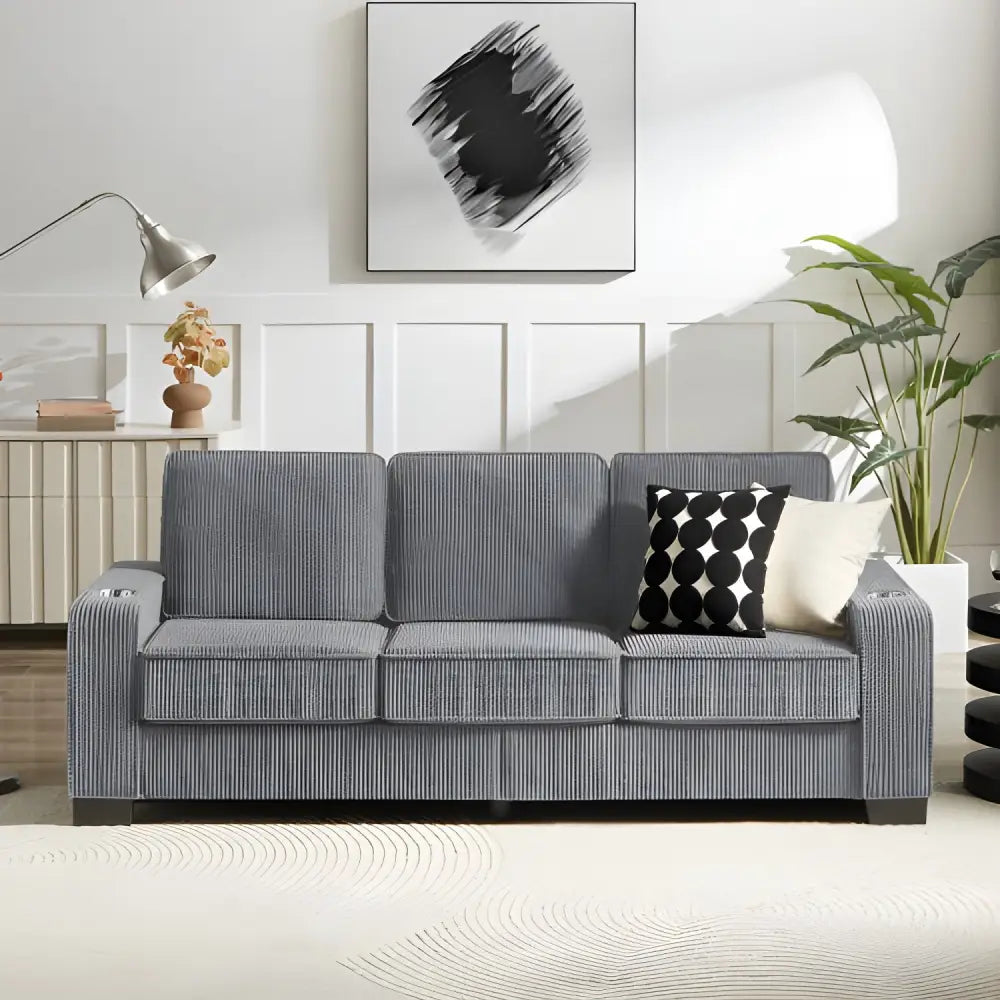 Elevate your space with the luxurious 83.86 corduroy fabric sofa $399.99 specification product information item