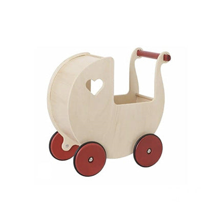 Wooden doll stroller for pretend play — product image 2