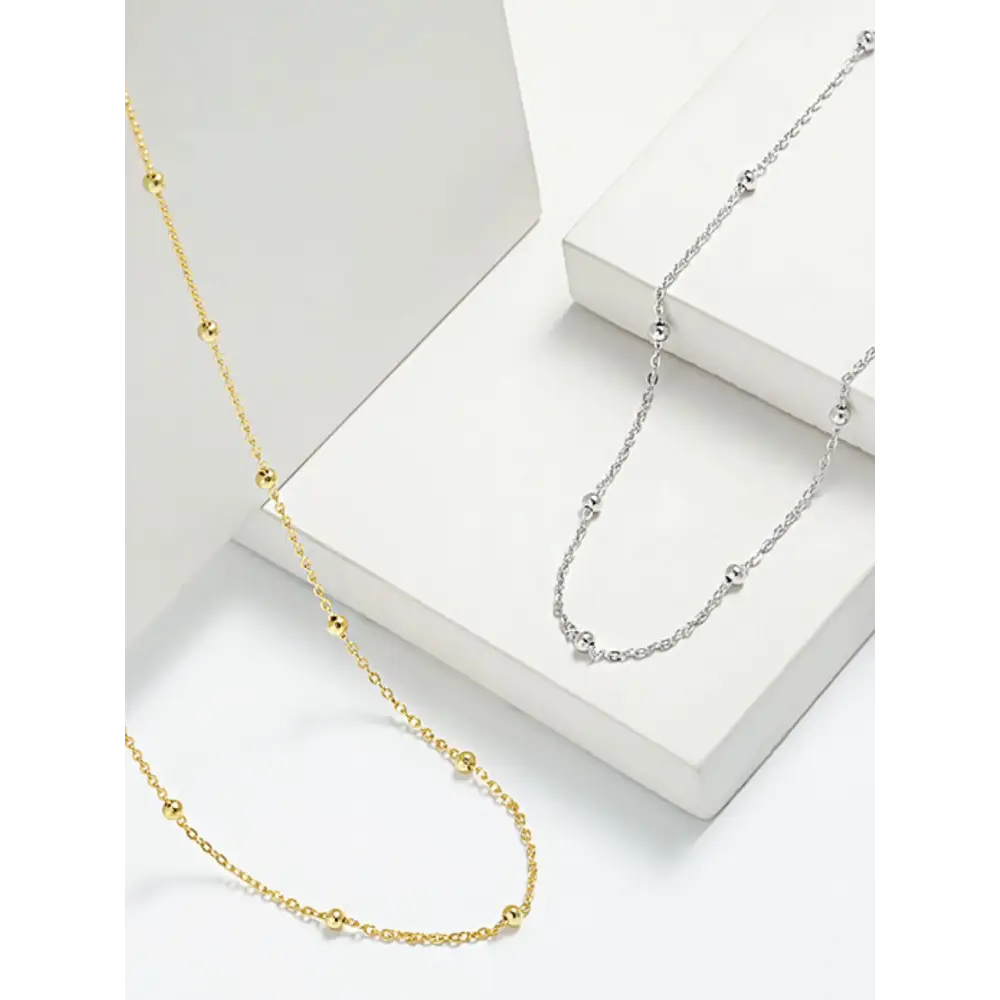 Exquisite 925 sterling silver beaded necklace for luxury fashion for women $16.99 1-piece a matching box, perfect