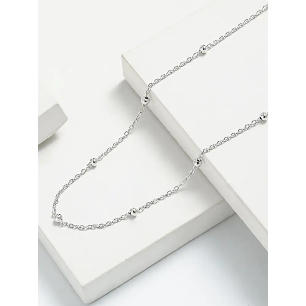 Exquisite 925 sterling silver beaded necklace for luxury fashion for women $16.99 1-piece a matching box, perfect