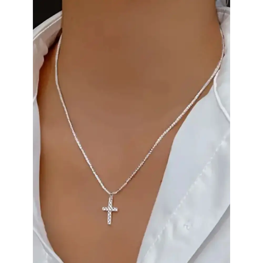 Elevate your style with the 925 sterling silver cross necklace $25.99 1-piece 925 sterling silver - elegantly crafted