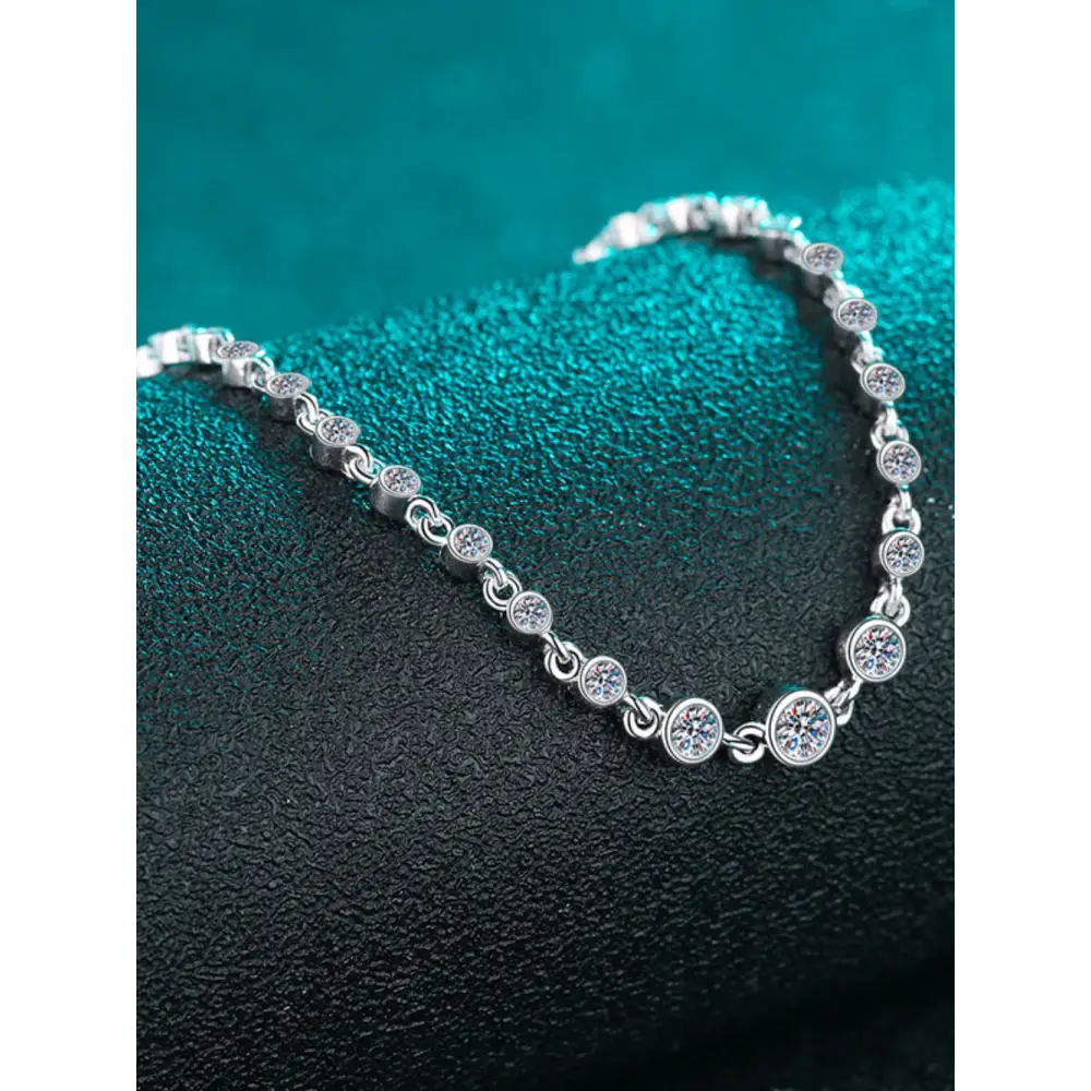 Elegance redefined with 925 sterling silver moissanite bracelet $65.99 1-piece, designed to be a stunning addition