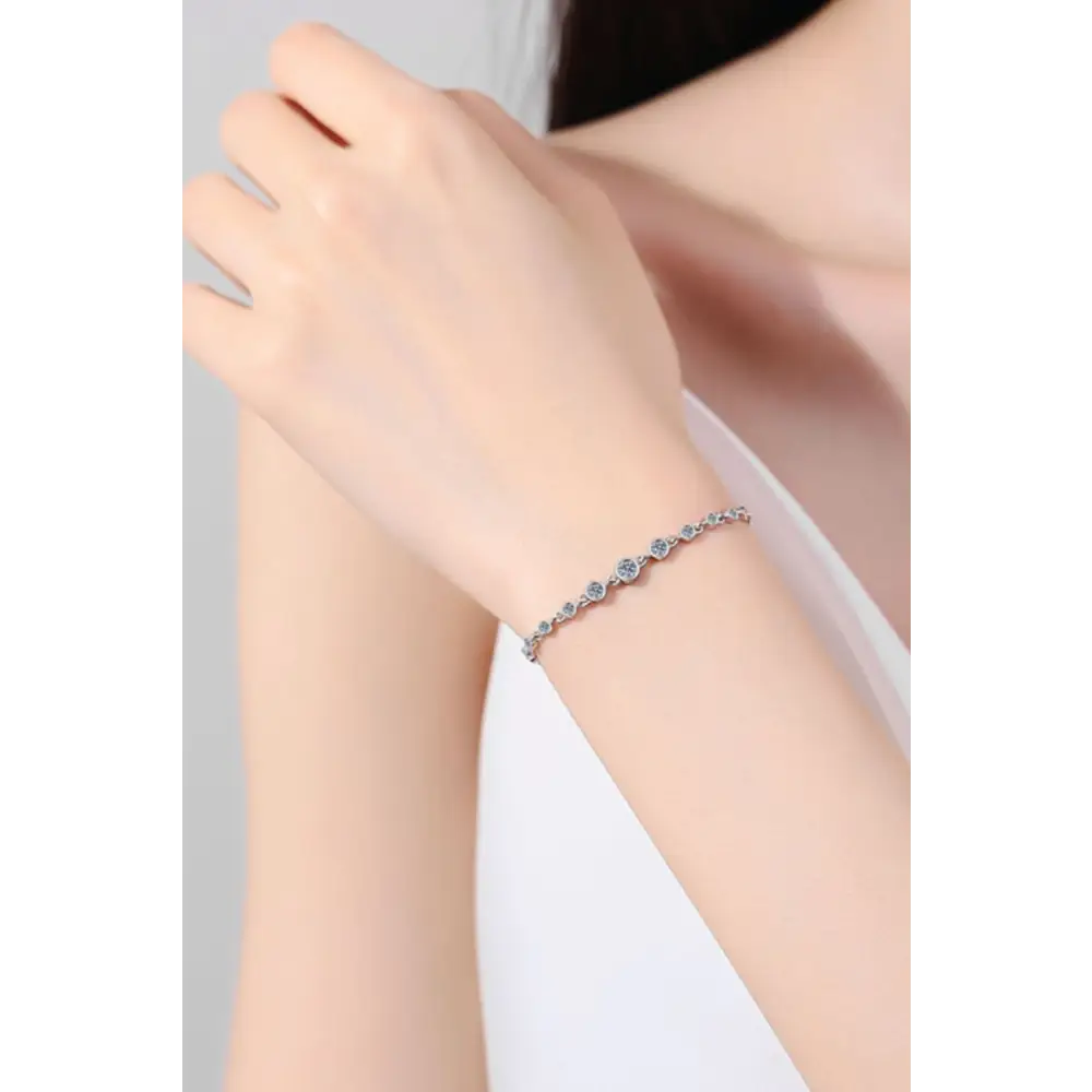 Elegance redefined with 925 sterling silver moissanite bracelet $65.99 1-piece, designed to be a stunning addition