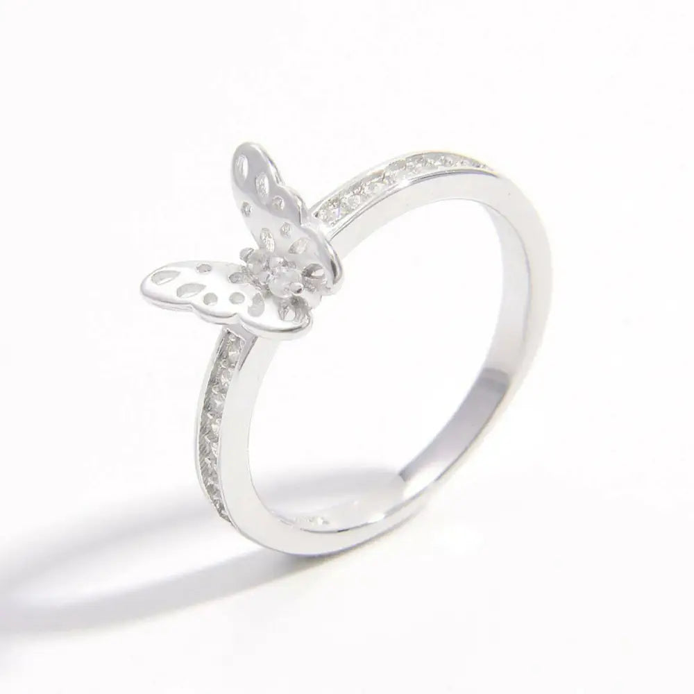 Elegant 925 sterling silver butterfly ring for exclusive luxury fashion $39 1-piece – a singular, stunning addition