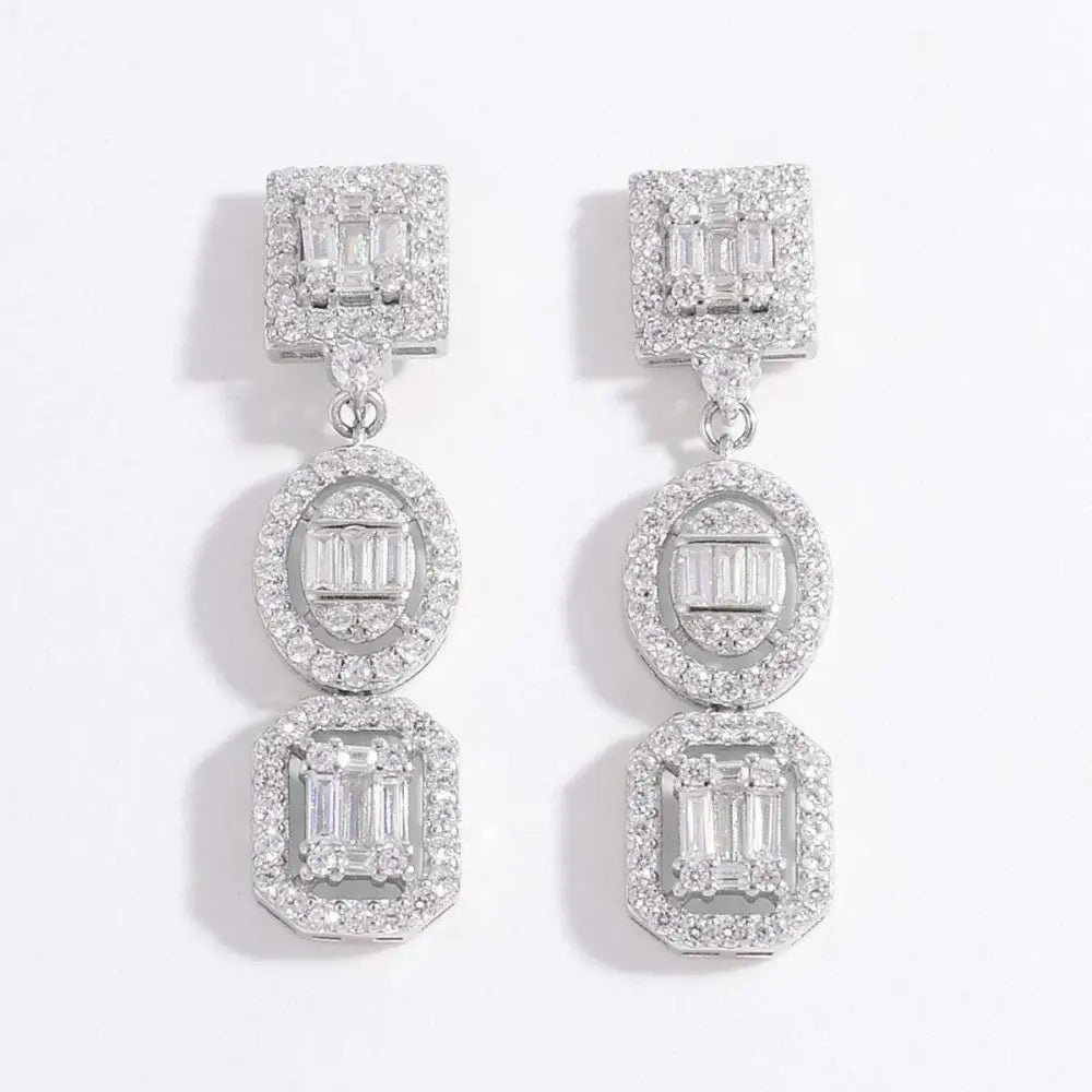 Timeless elegance with exclusive luxury fashion for women earrings $68 1-pair 925 sterling silver, zircon care