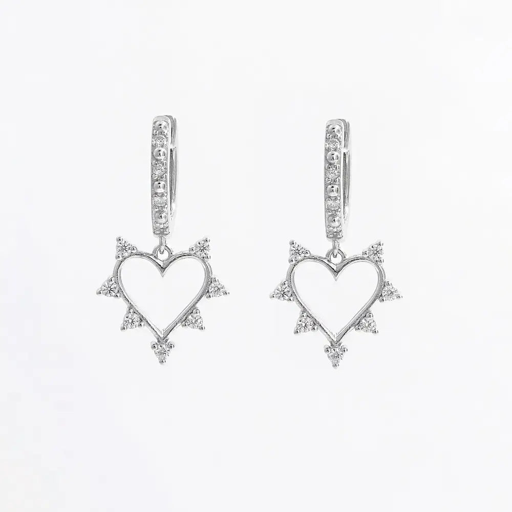 Exquisite 925 sterling silver inlaid zircon heart dangle earrings $19.99 1-piece crafted from exquisite 925 sterling