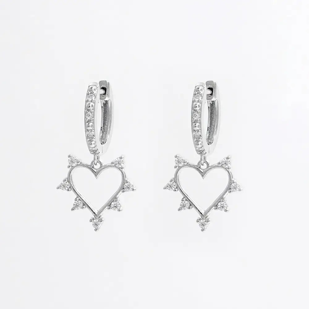 Exquisite 925 sterling silver inlaid zircon heart dangle earrings $19.99 1-piece crafted from exquisite 925 sterling