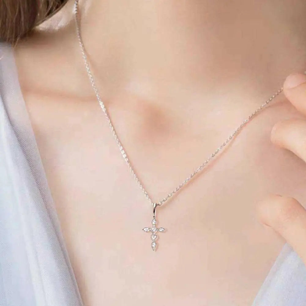 Exquisite 925 sterling silver moissanite cross pendant in luxury fashion for women $49.99 1-piece no certificate