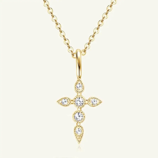 Exquisite 925 sterling silver moissanite cross pendant in luxury fashion for women $49.99 1-piece no certificate