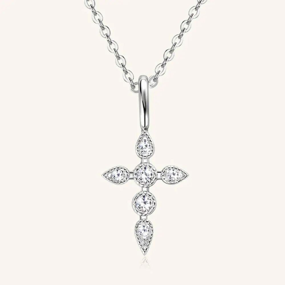 Exquisite 925 sterling silver moissanite cross pendant in luxury fashion for women $49.99 1-piece no certificate