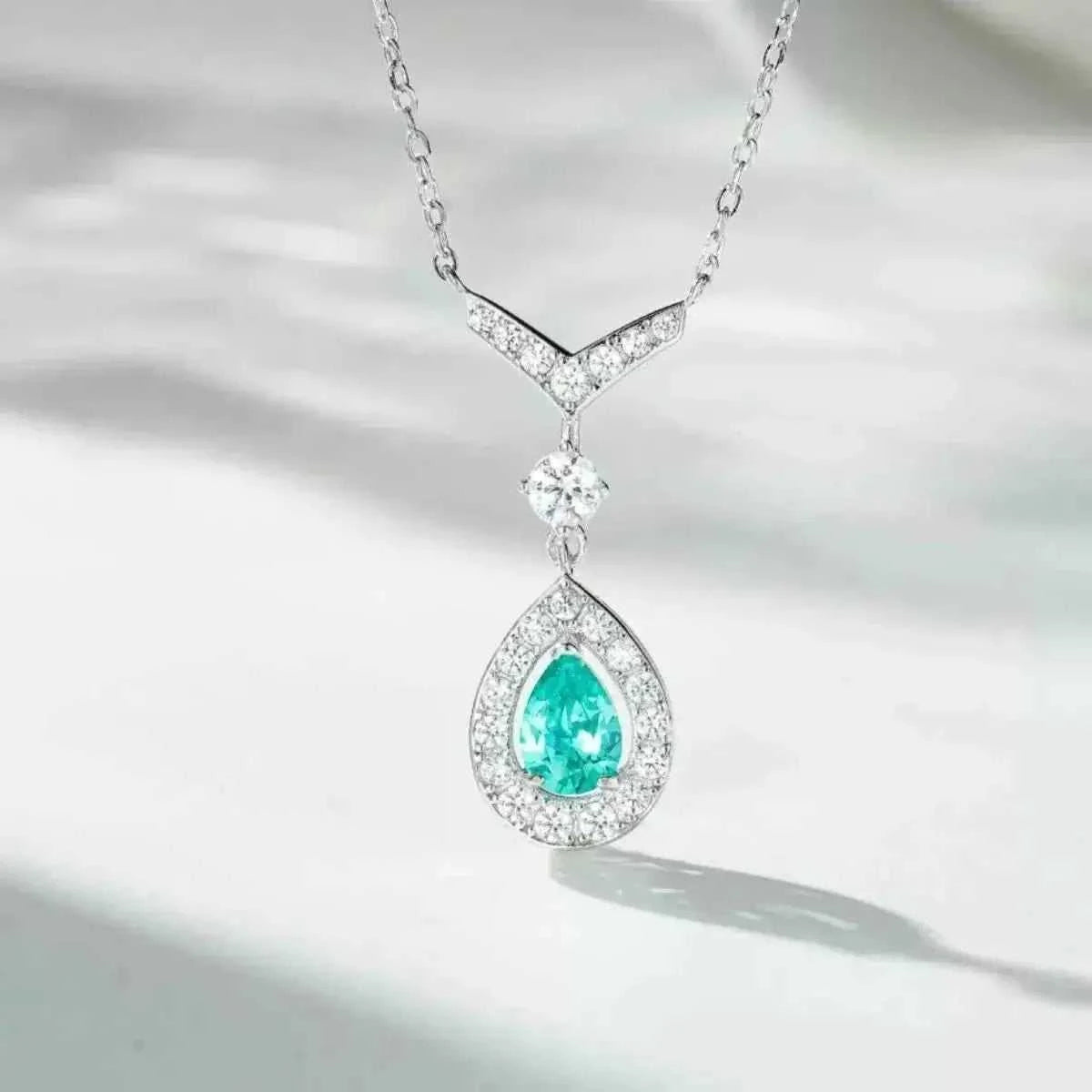 925 Sterling Silver Teardrop Pendant Necklace