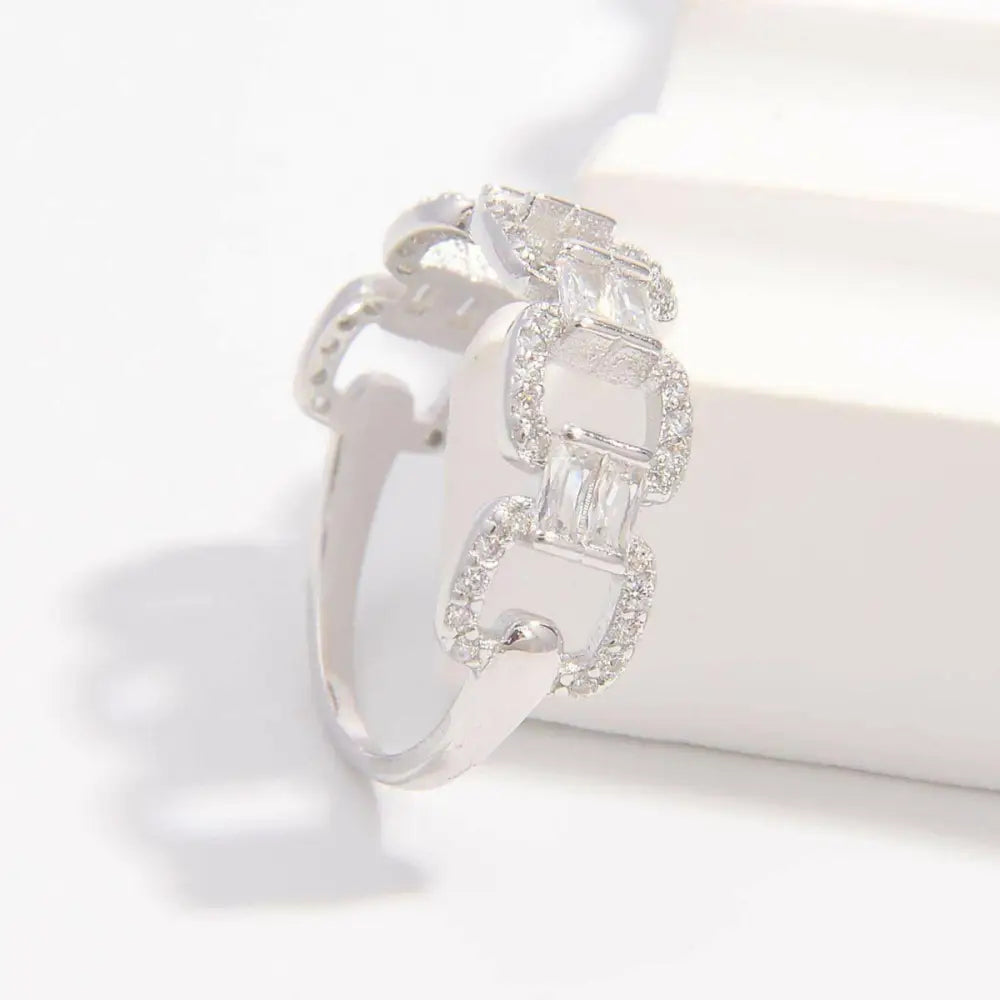 Timeless elegance with the 925 sterling silver zircon cutout ring $40 1-piece 925 sterling silver, zircon care