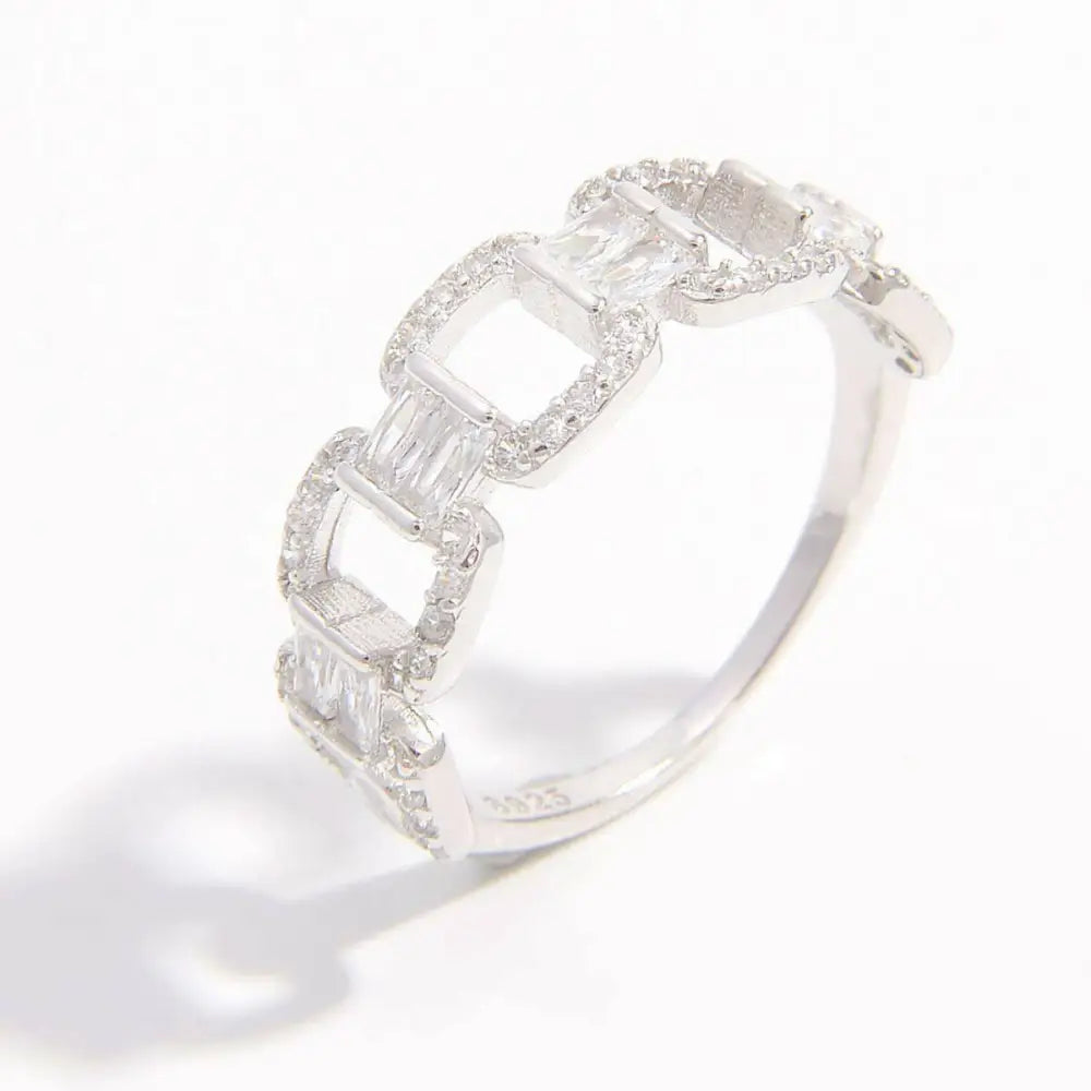 Timeless elegance with the 925 sterling silver zircon cutout ring $40 1-piece 925 sterling silver, zircon care