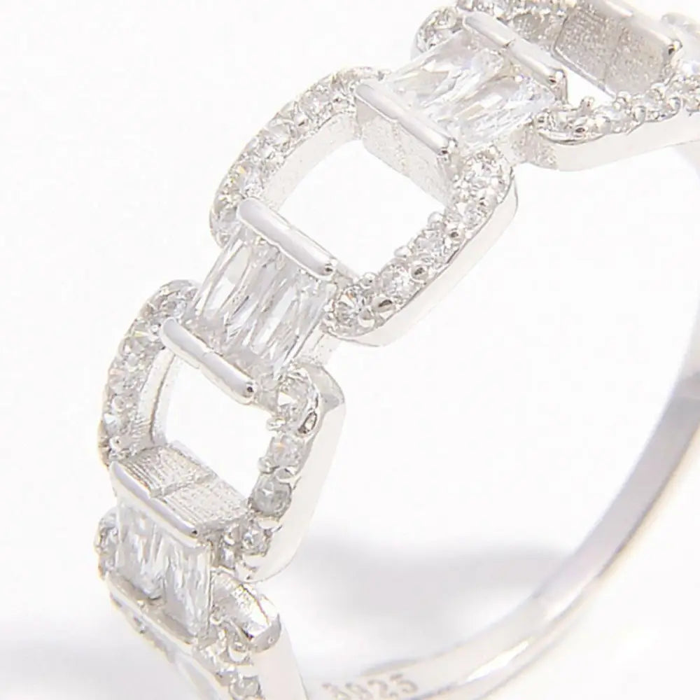 Timeless elegance with the 925 sterling silver zircon cutout ring $40 1-piece 925 sterling silver, zircon care