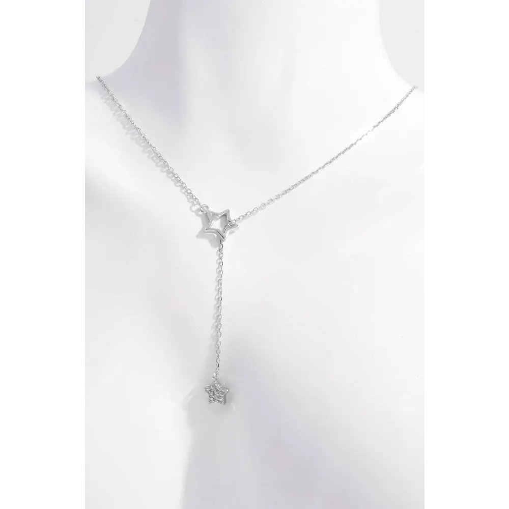 Exquisite sterling silver zircon star necklace for luxury fashion women $48 1-piece platinum-plated, 925 sterling