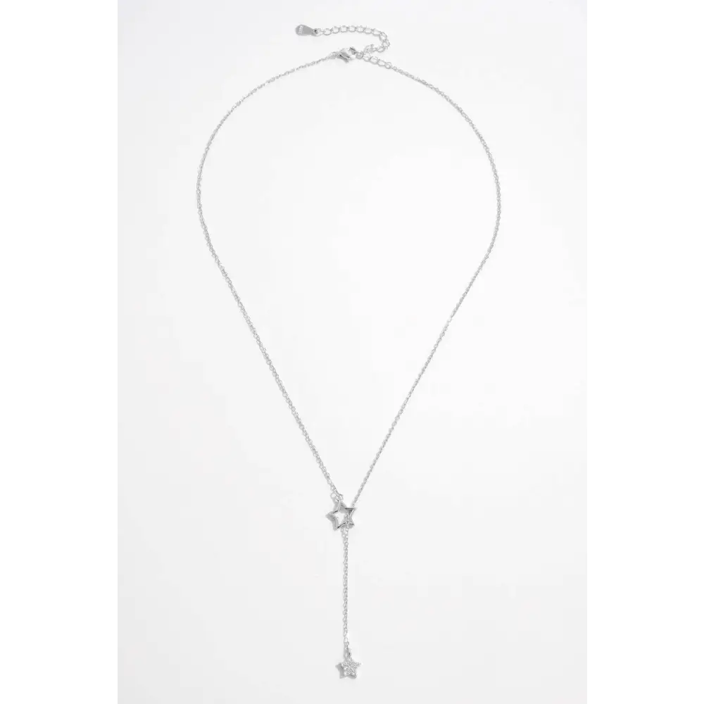 Exquisite sterling silver zircon star necklace for luxury fashion women $48 1-piece platinum-plated, 925 sterling