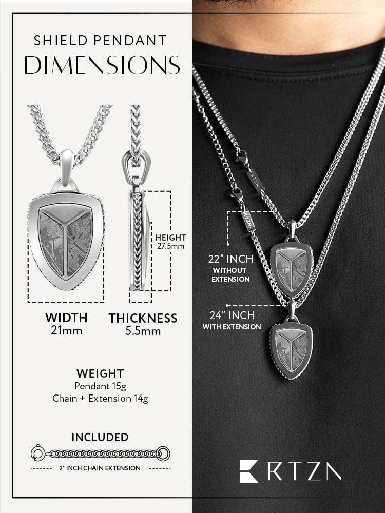 Meteorite Shield Pendant Necklace - Maven Couture IncShield Pendant