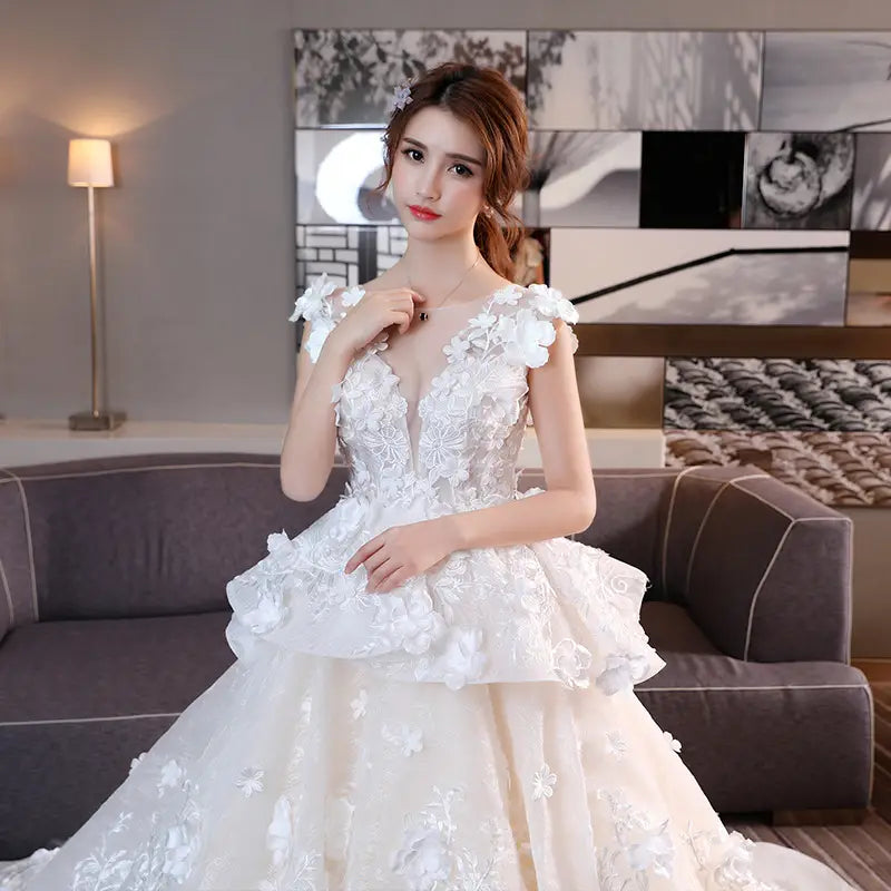 Timeless lace wedding dress in luxury fashion for women